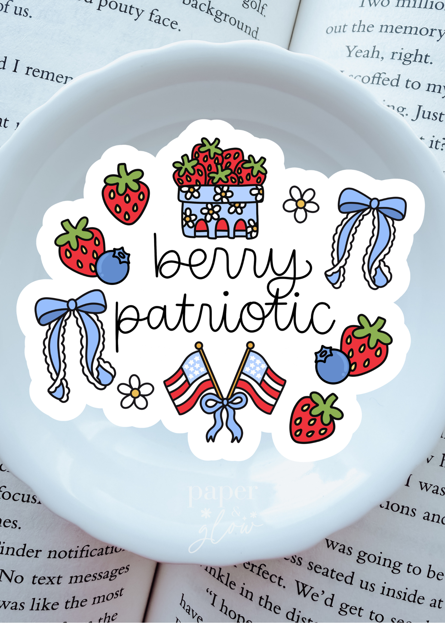 Berry Patriotic Vinyl Sticker | Paper and Glow