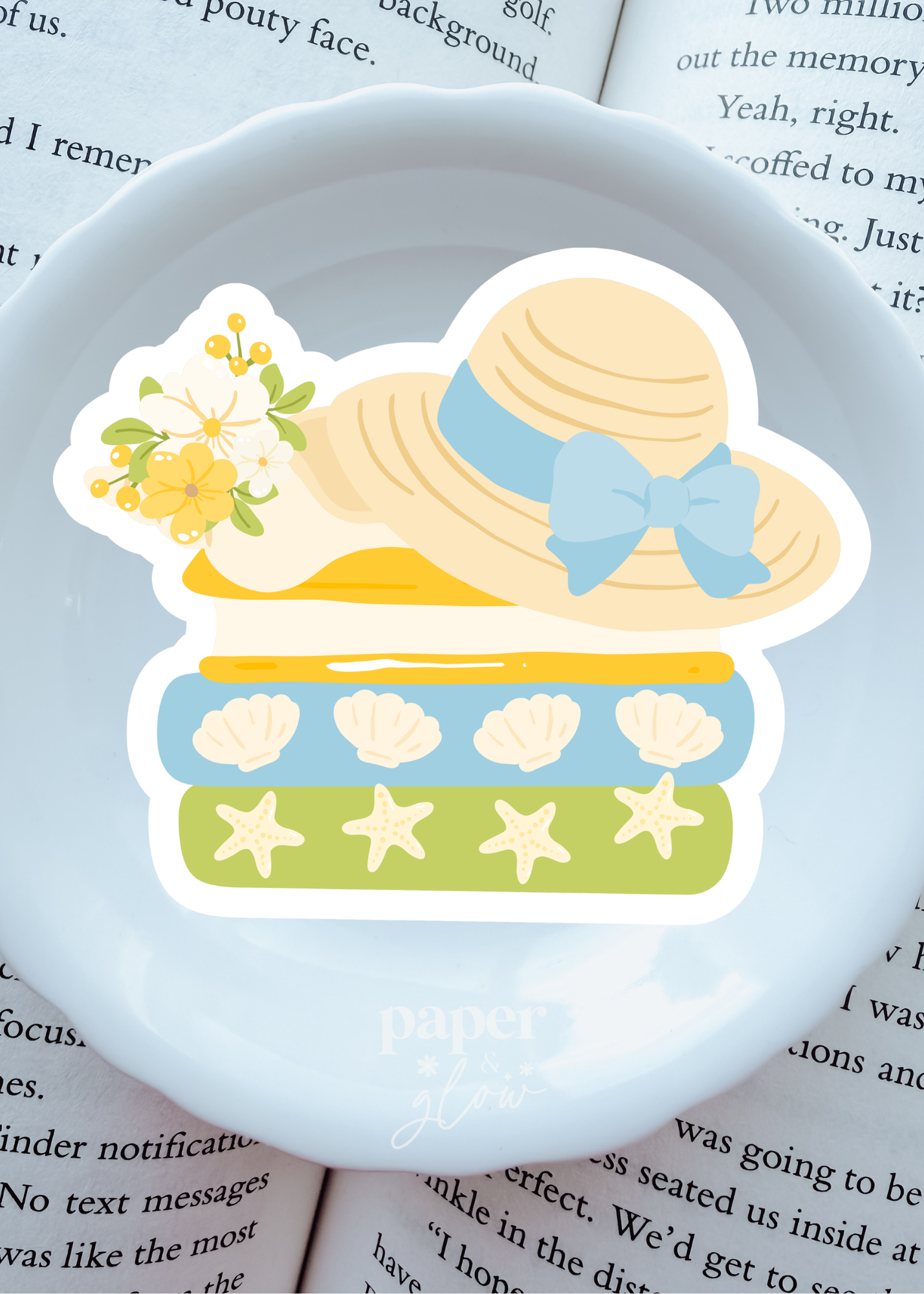 Summer Book Stack Vinyl Sticker