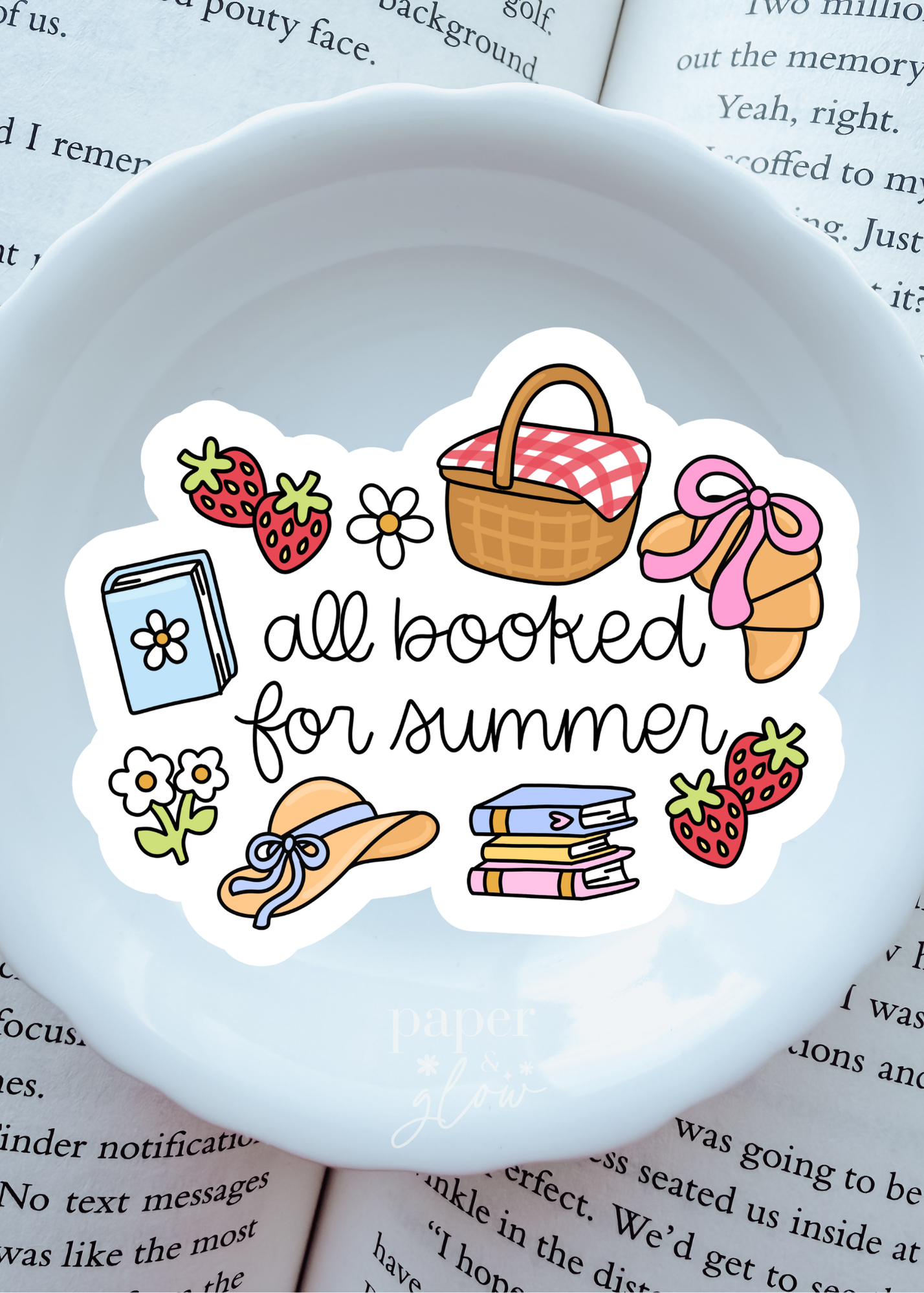 All Booked for Summer Vinyl Sticker | Paper and Glow