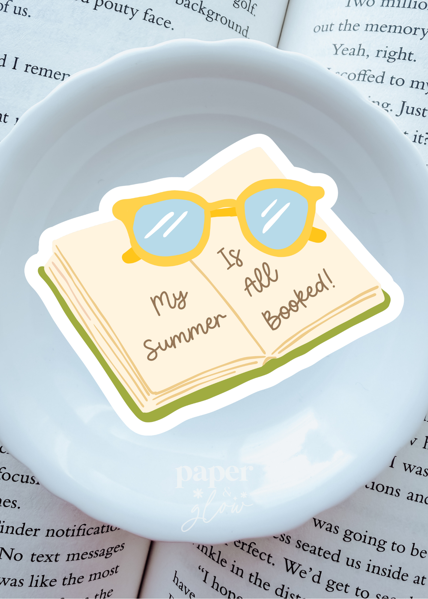Summer is All Booked Vinyl Sticker