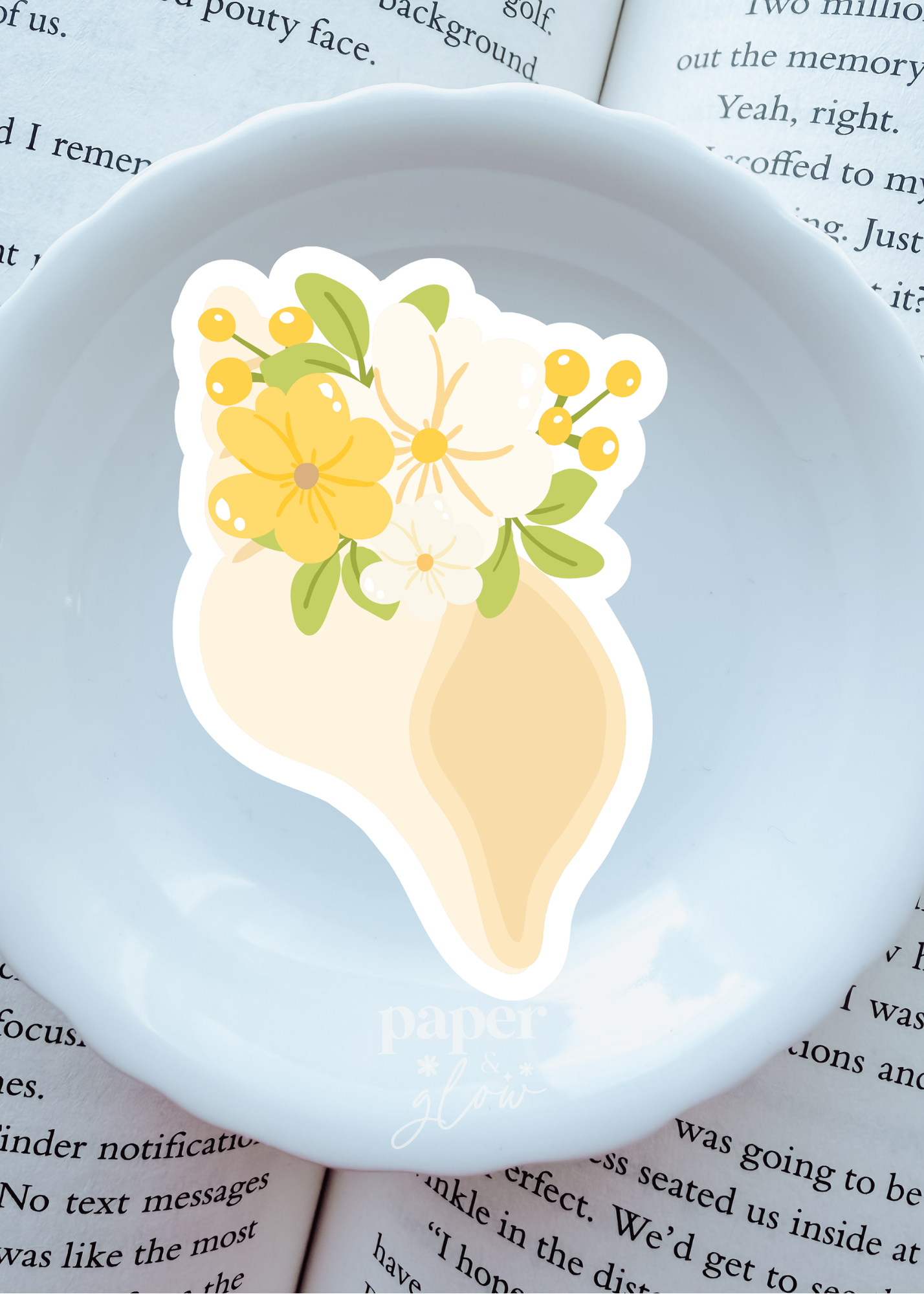 Seashells & Florals Vinyl Sticker