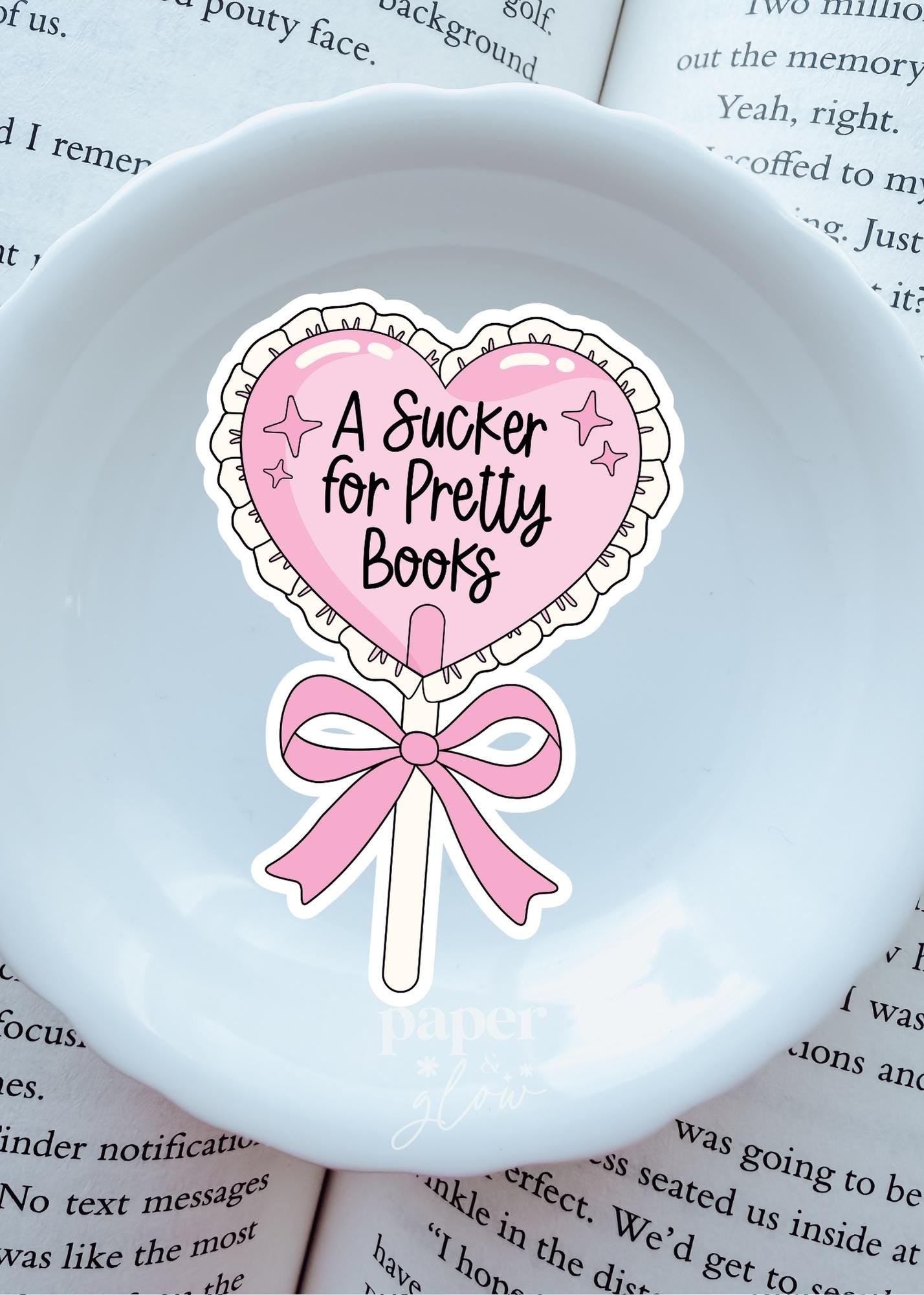 Sucker for Pretty Books Vinyl Sticker | Paper and Glow