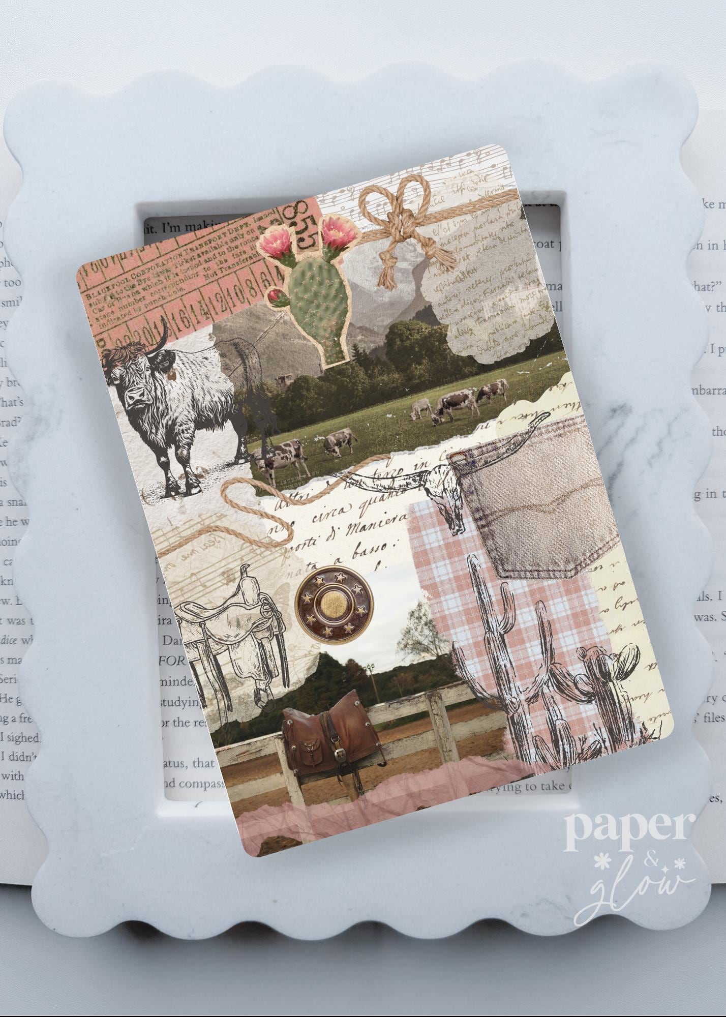Western Scrapbook E-Reader Insert | Paper & Glow