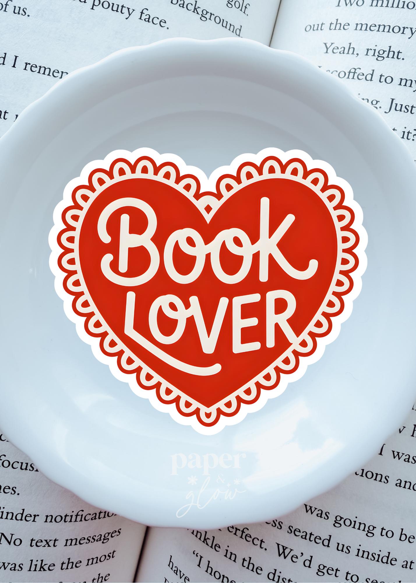 Book Lover Heart Vinyl Sticker | Paper and Glow