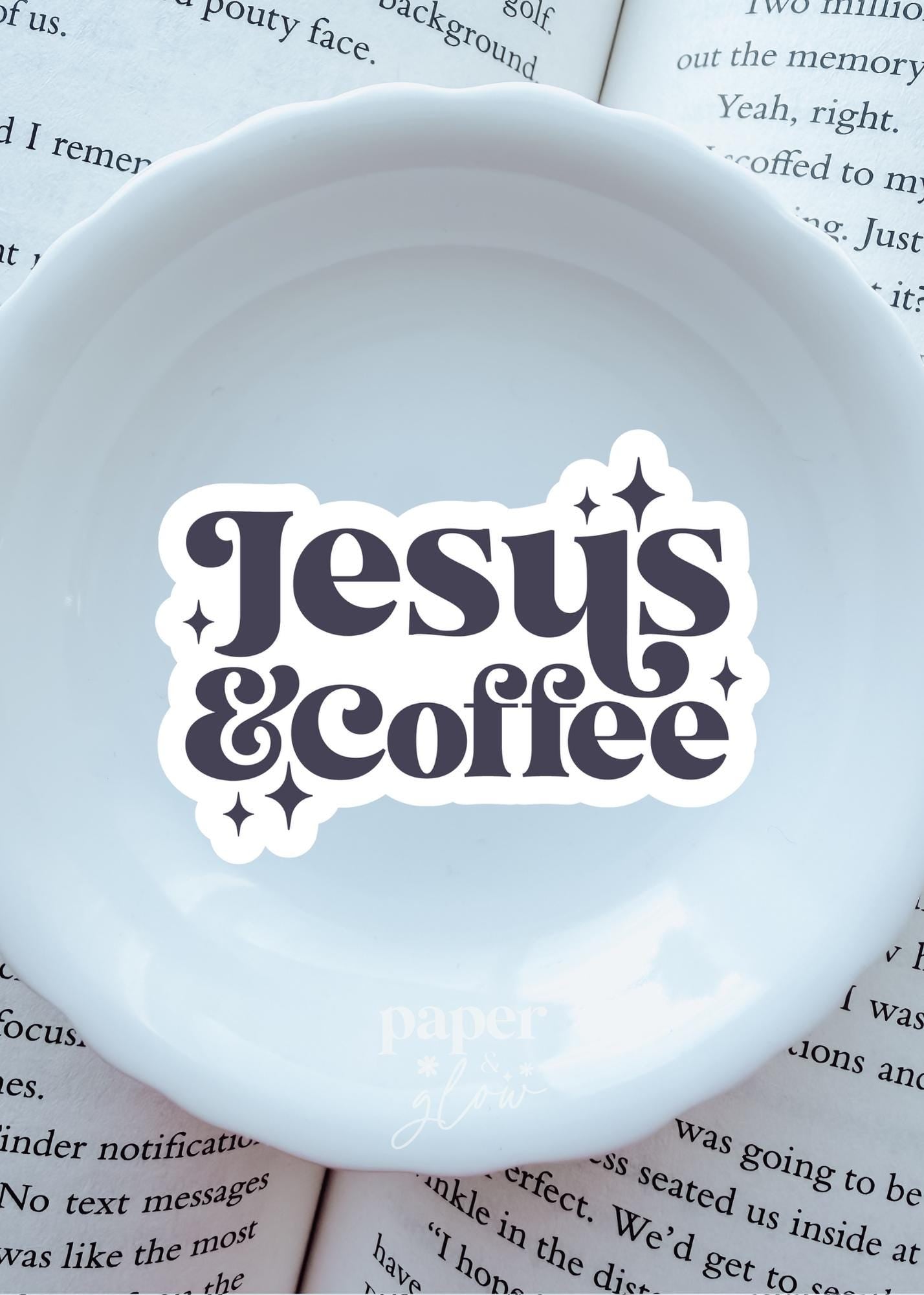 Jesus & Coffee Vinyl Sticker | Paper and Glow