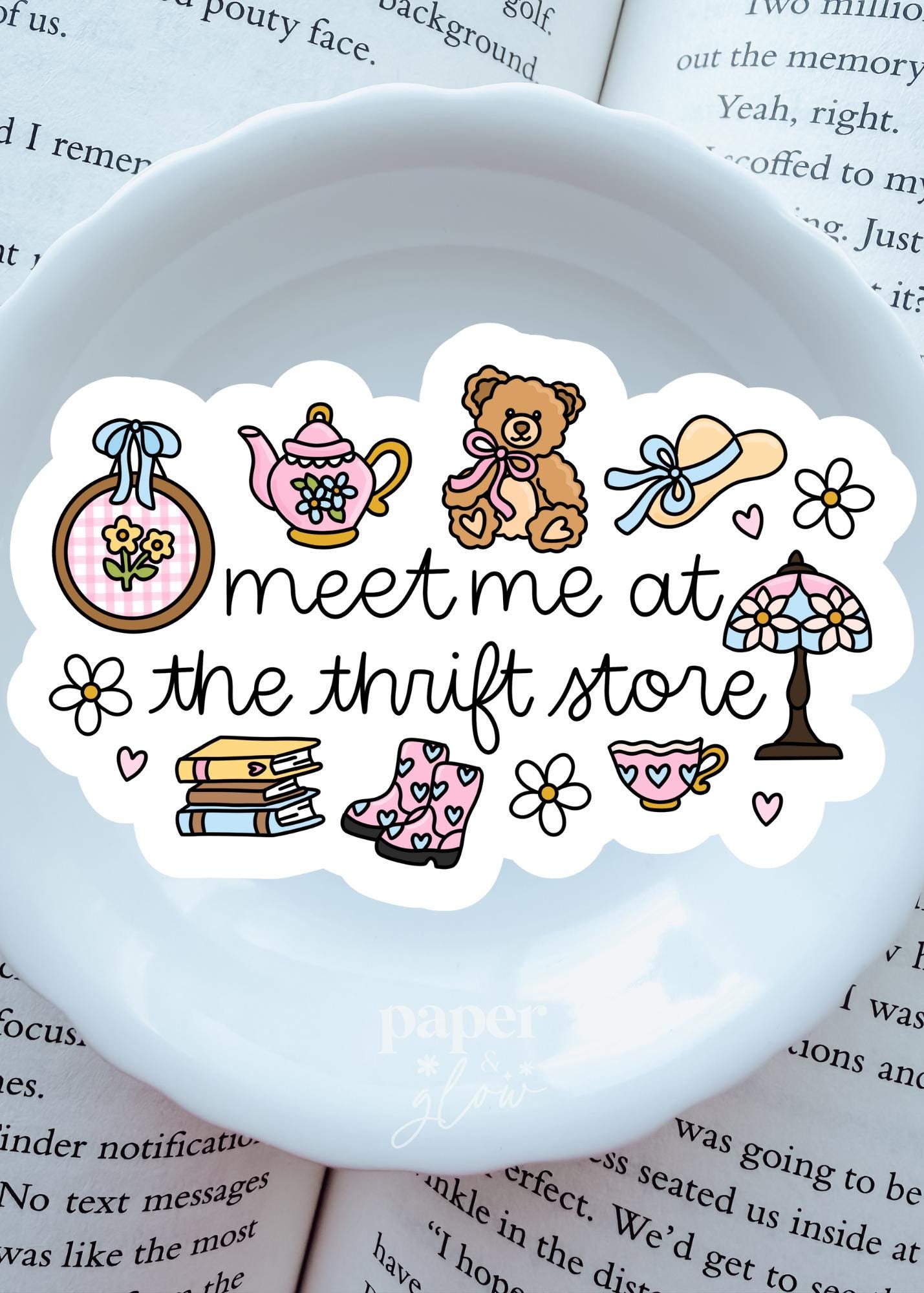 Meet Me at the Thrift Store Vinyl Sticker | Paper and Glow