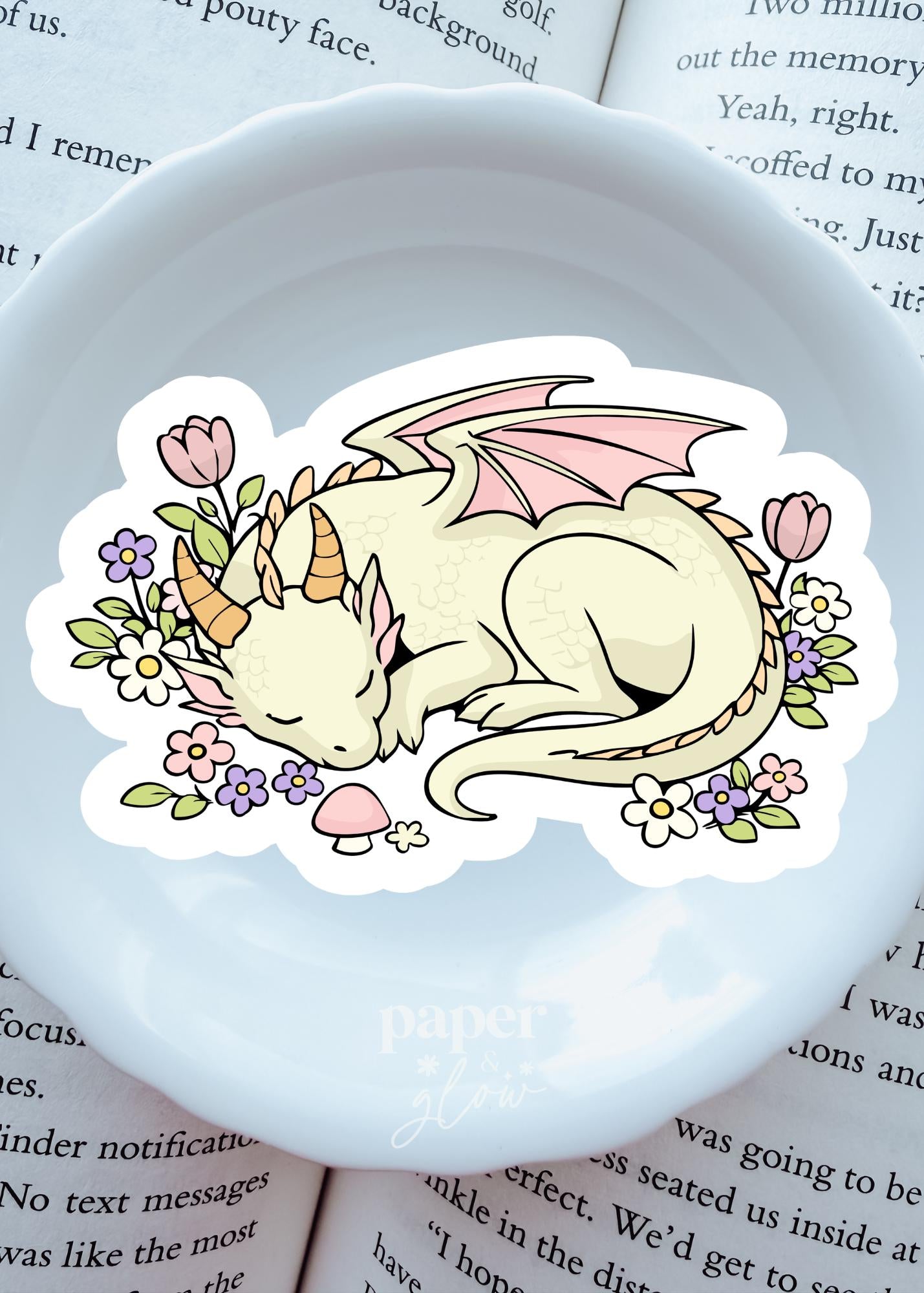 Spring Sleeping Dragon Vinyl Sticker | Paper and Glow