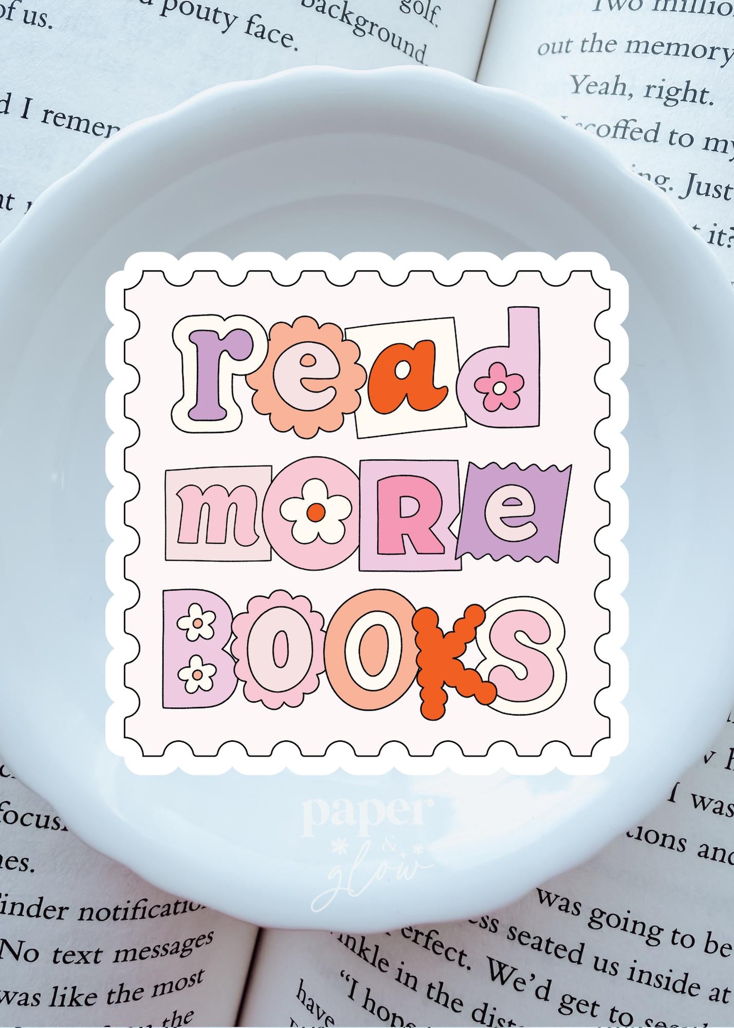 Read More Books Stamp Vinyl Sticker | Paper & Glow