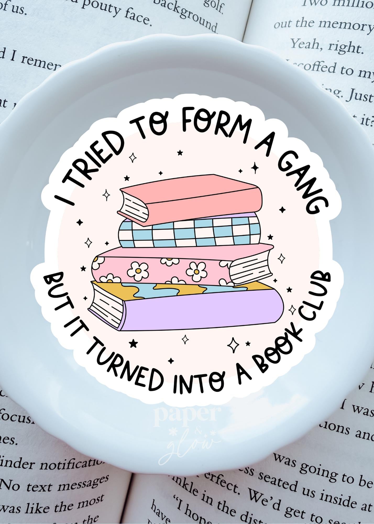 Bookclub Vinyl Sticker | Paper & Glow