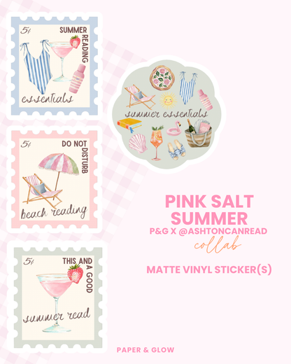 Pink Salt Summer Vinyl Sticker(s) | P&G x @ASHTONCANREAD Collab