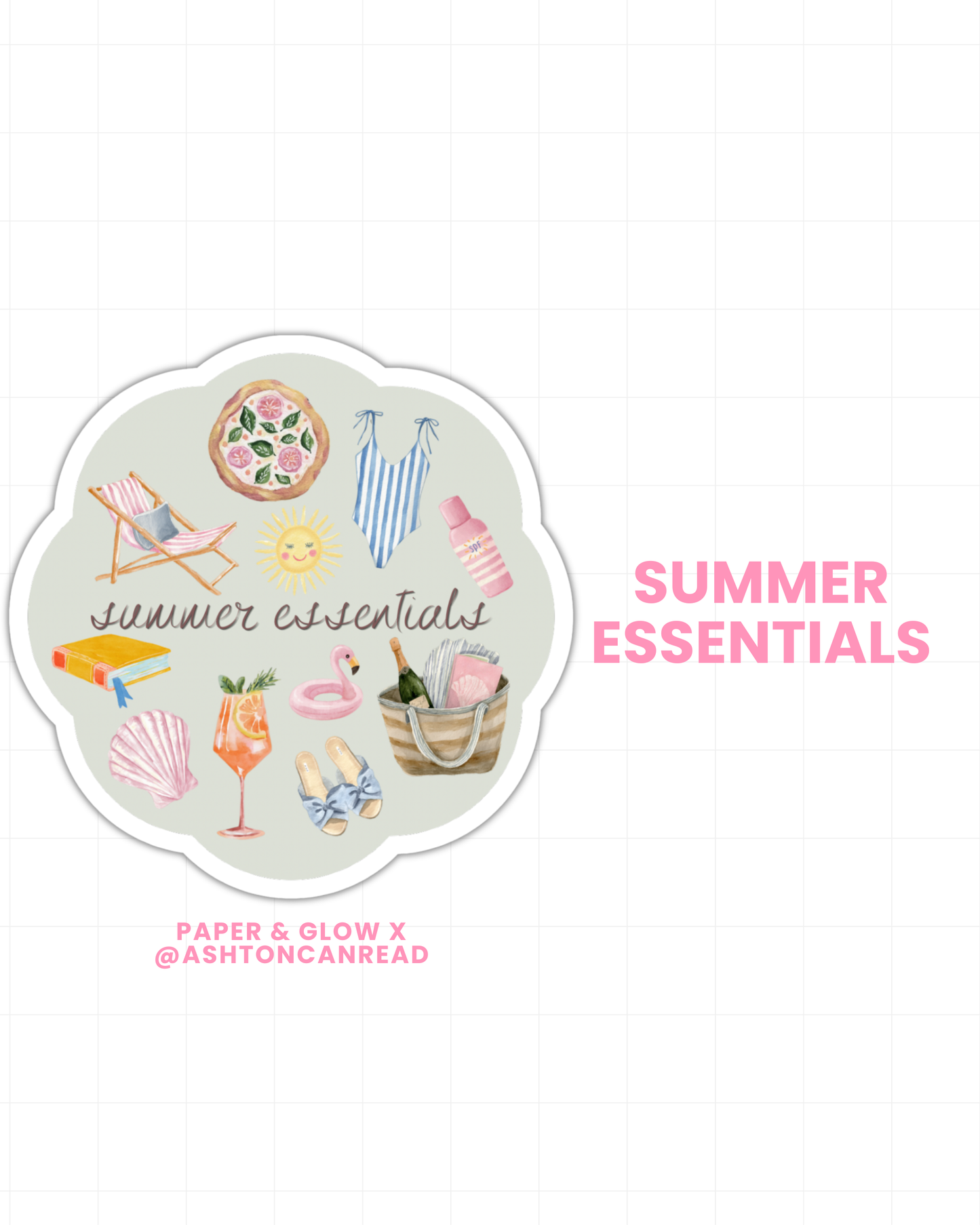 Pink Salt Summer Vinyl Sticker(s) | P&G x @ASHTONCANREAD Collab