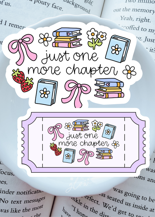 Just One More Chapter Vinyl Sticker(s) | Sold Individually | Paper and Glow