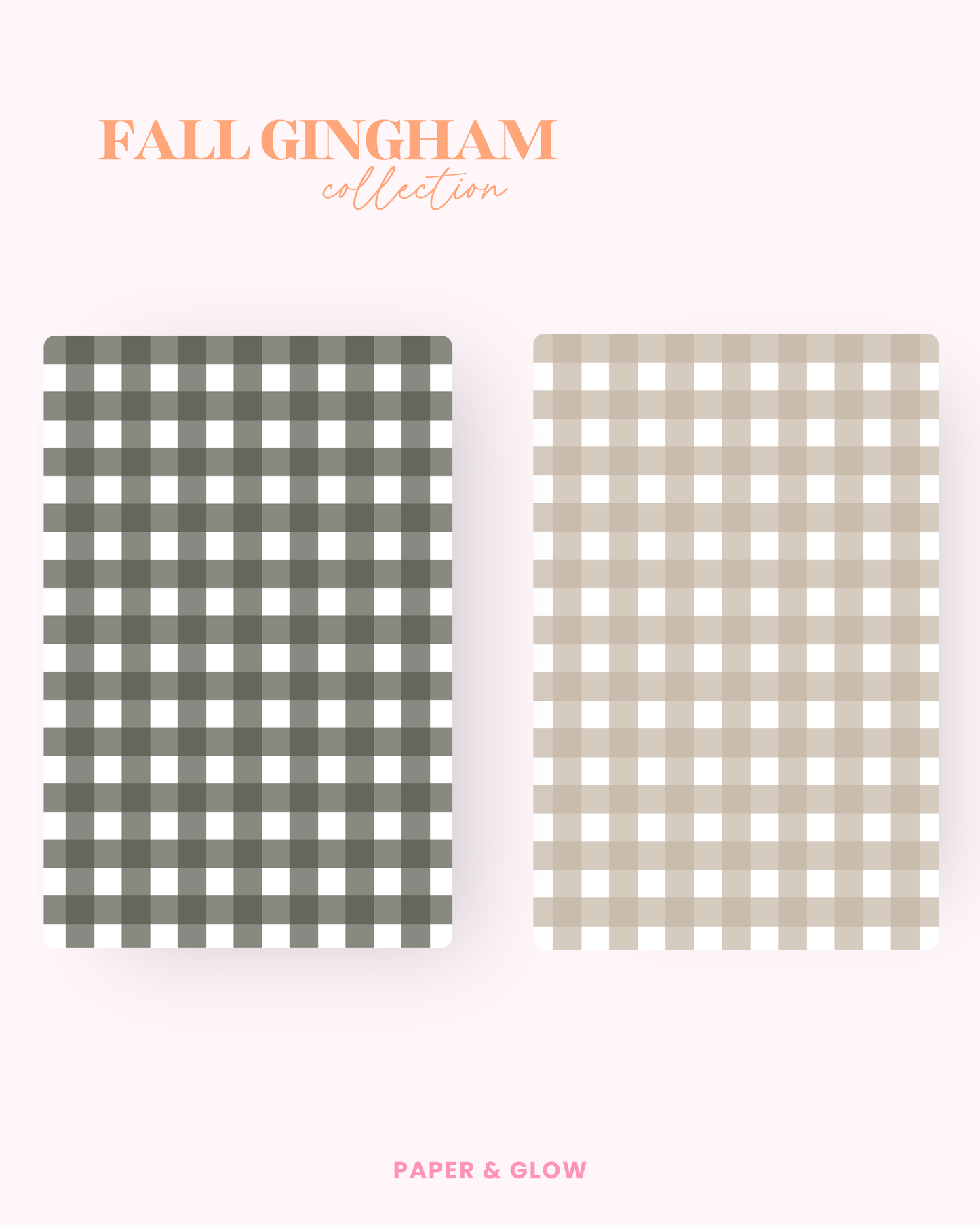 Fall Gingham E-Reader Insert(s)