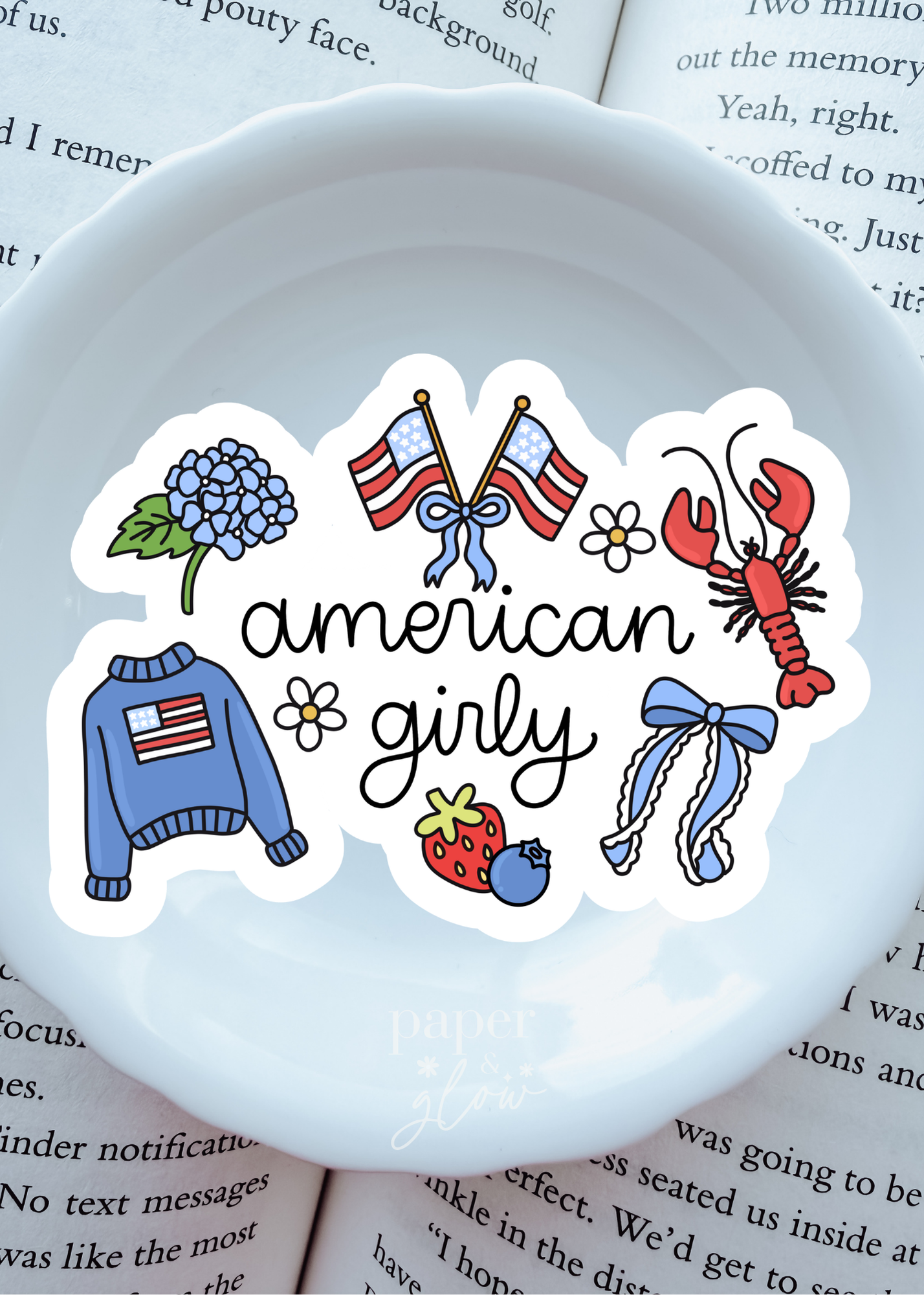 American Girly Vinyl Sticker | Paper and Glow (Copy)