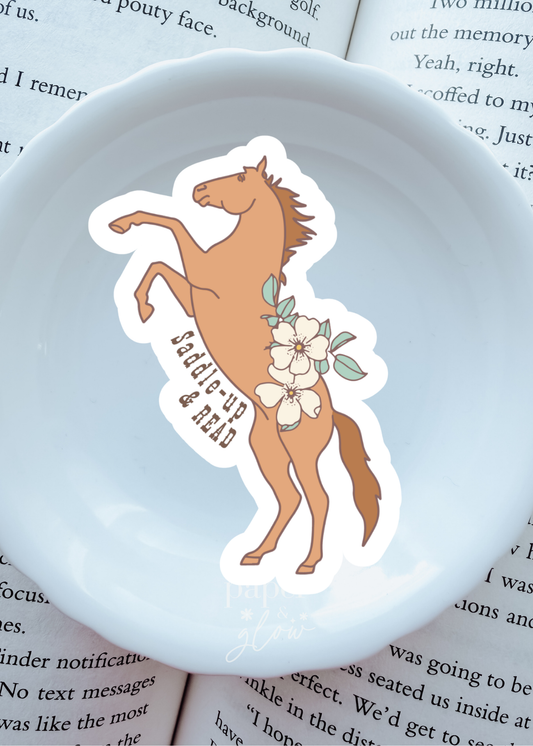 Saddle Up & Read Matte Vinyl Sticker