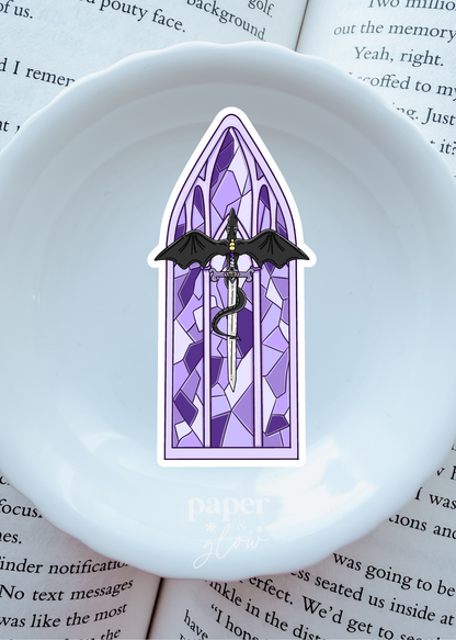 Stained Glass Fantasy Vinyl Sticker | 2 Color Options | Paper & Glow