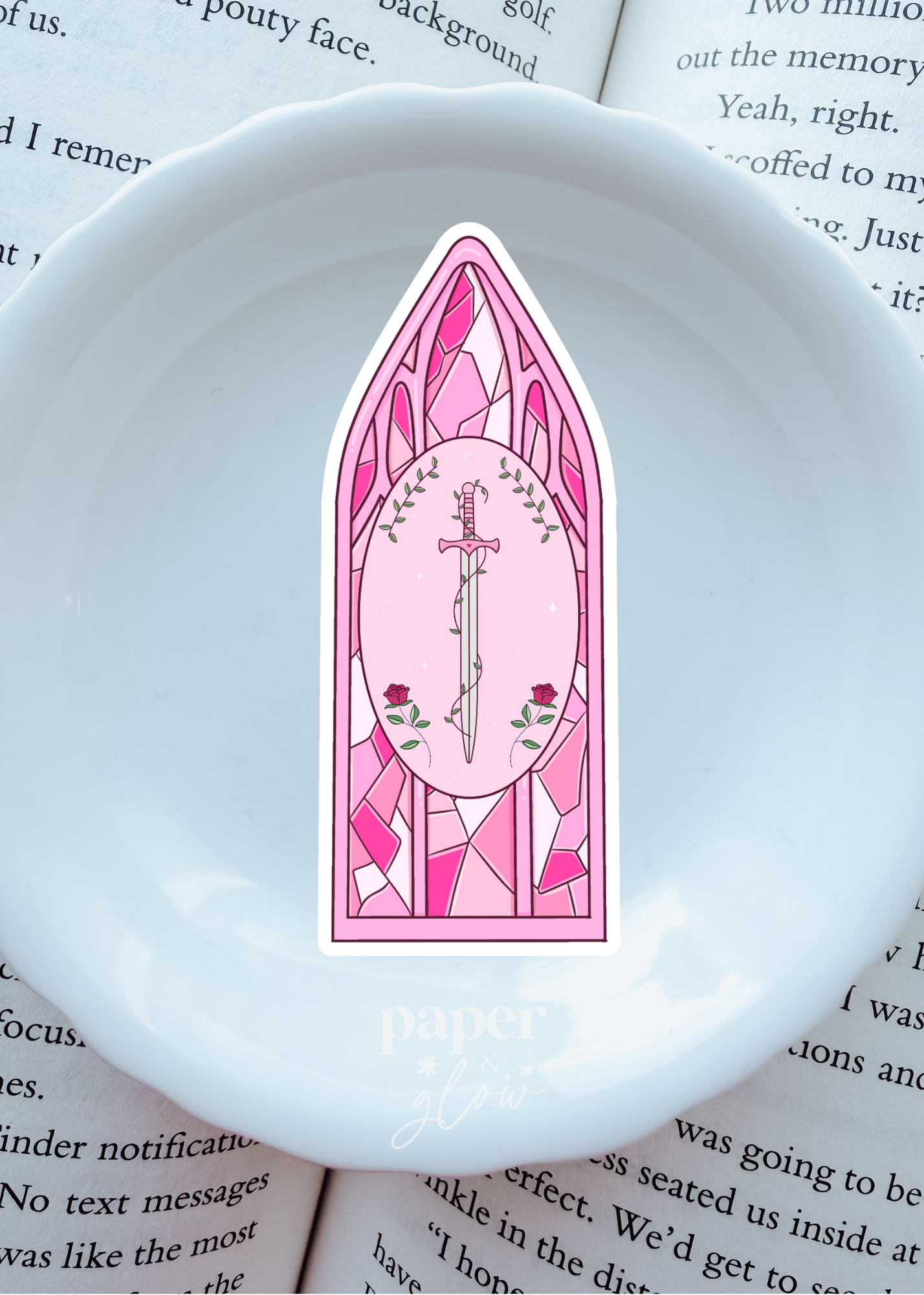 Stained Glass Fantasy Vinyl Sticker | 2 Color Options | Paper & Glow