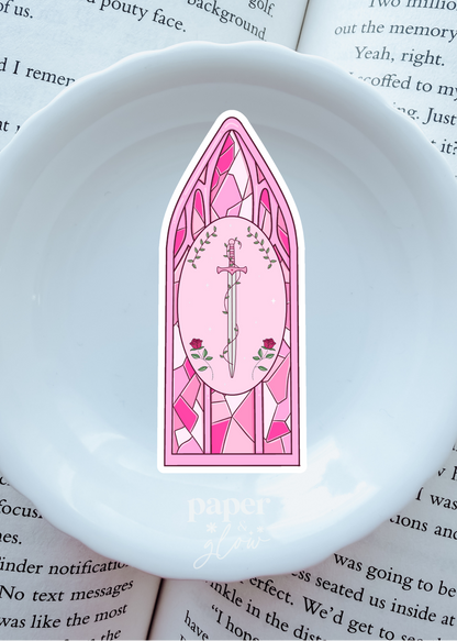 Stained Glass Fantasy Vinyl Sticker | 2 Color Options | Paper & Glow