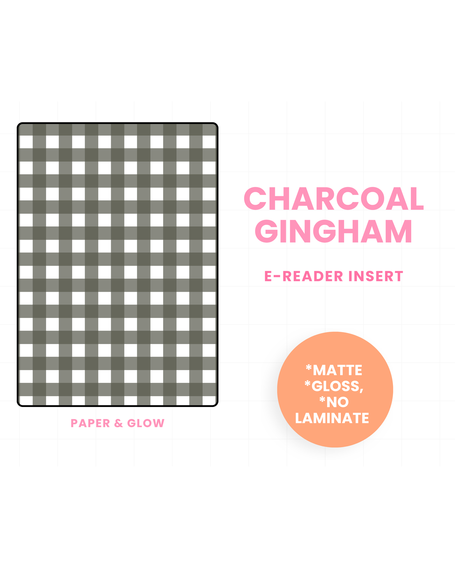 Fall Gingham E-Reader Insert(s)