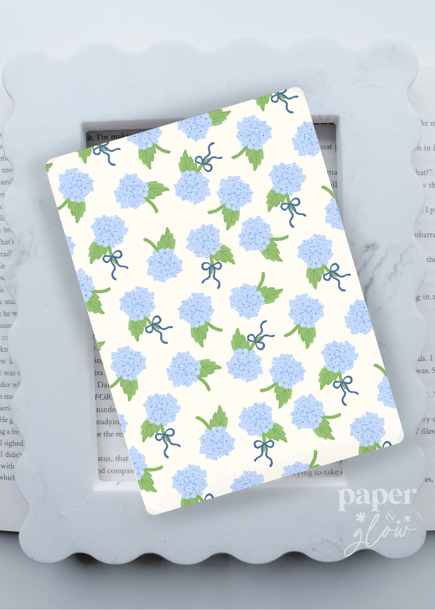 Blue Hydrangea E-Reader Insert