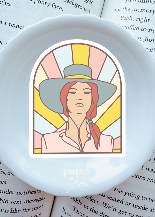 Golden Hour Cowgirl Matte Vinyl Sticker