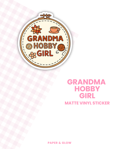 Grandma Hobby Girl Vinyl Sticker