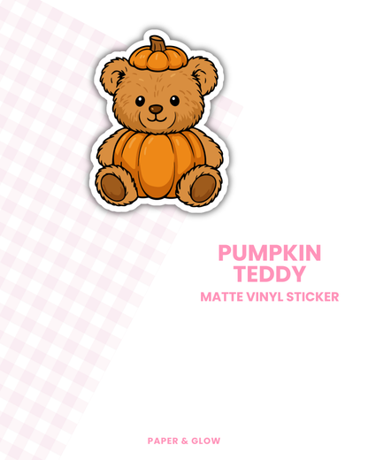 Pumpkin Teddy Matte Vinyl Sticker