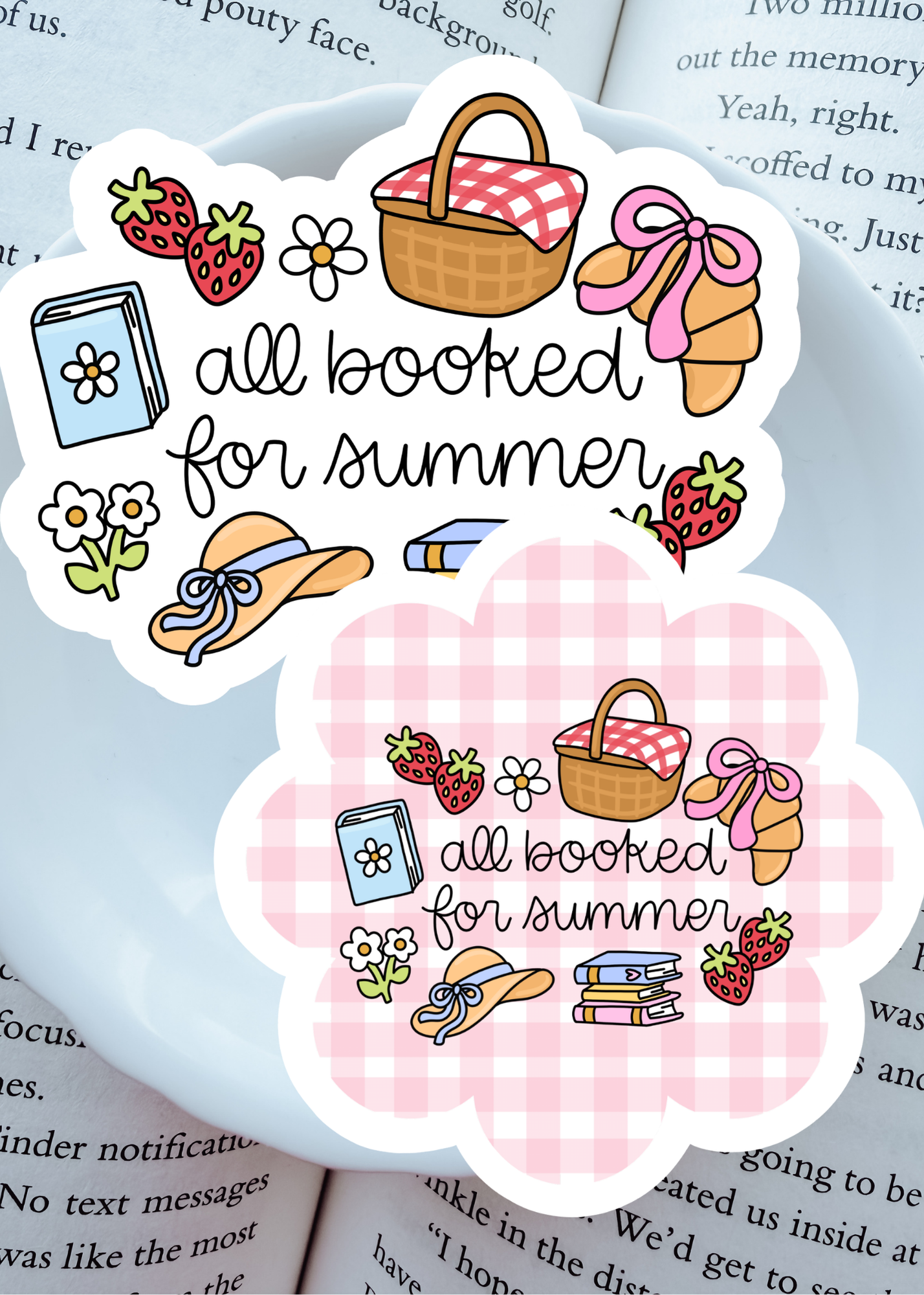 All Booked for Summer Vinyl Sticker(s) | Sold Individually | Paper and Glow