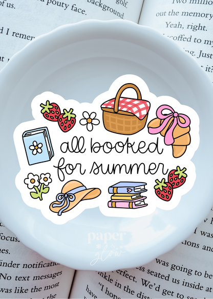 All Booked for Summer Vinyl Sticker(s) | Sold Individually | Paper and Glow