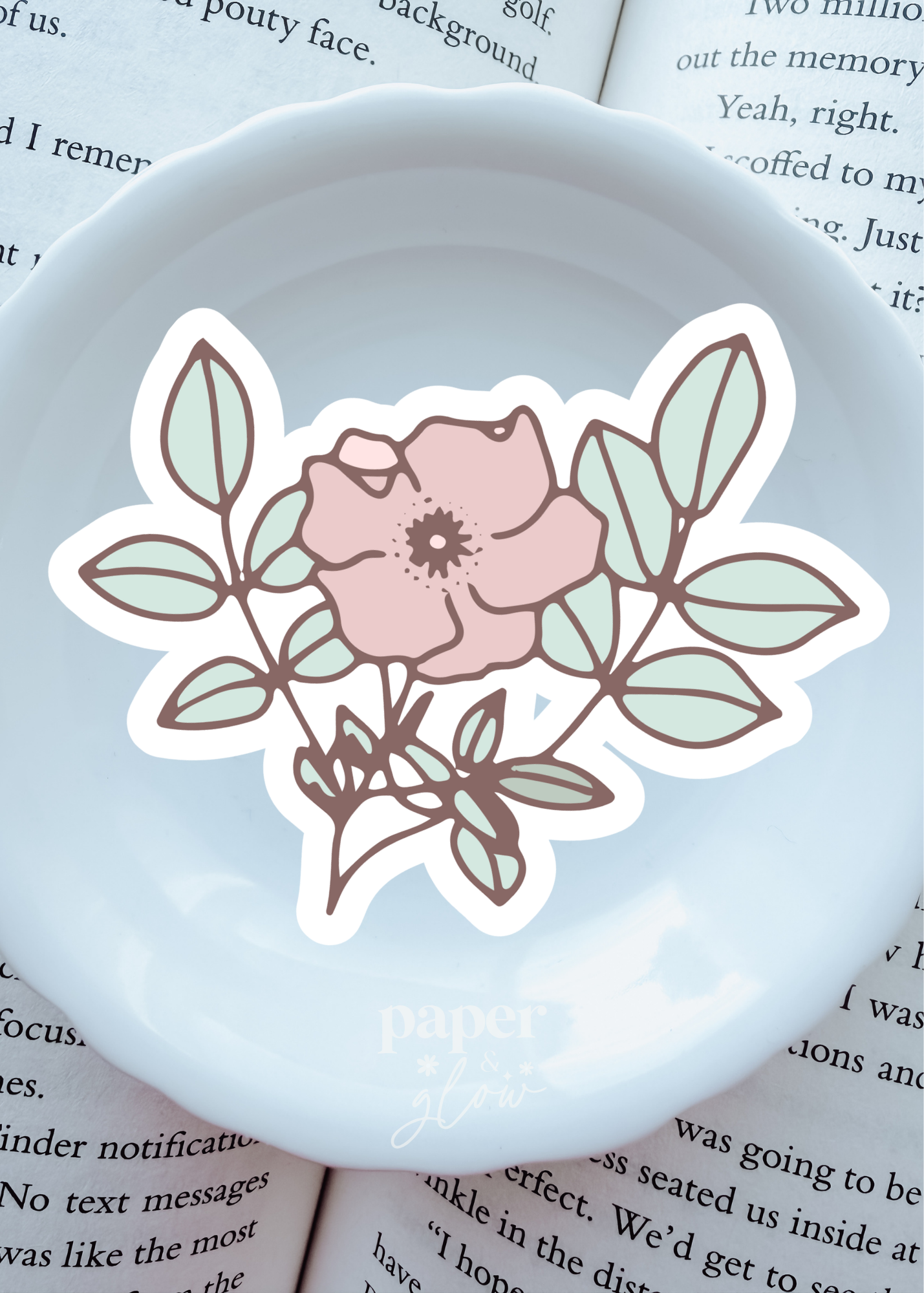 Dusty Rose Florals Matte Vinyl Sticker