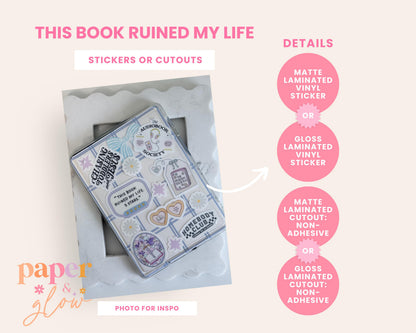 This Book Ruined My Life Sticker | Cozy Stickers or Cutouts | E-Reader Aesthetic
