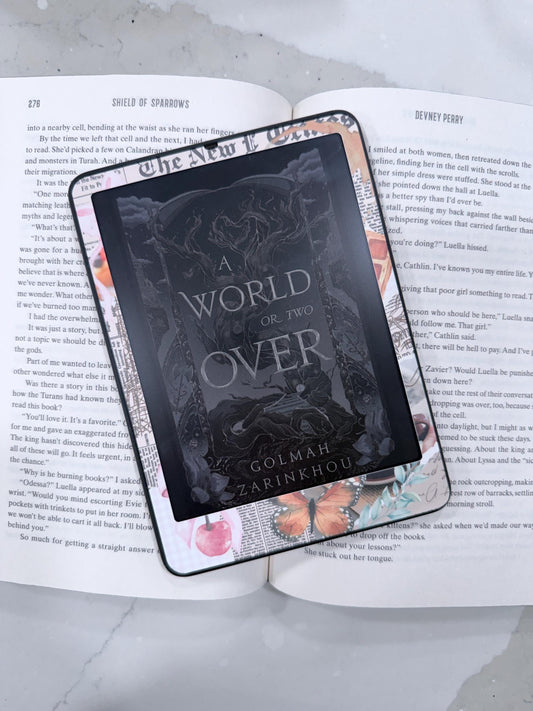 E-Reader Skin | Scrapbook-Paris-Aesthetic | Cute Bookish E-Reader Skin | Paper & Glow
