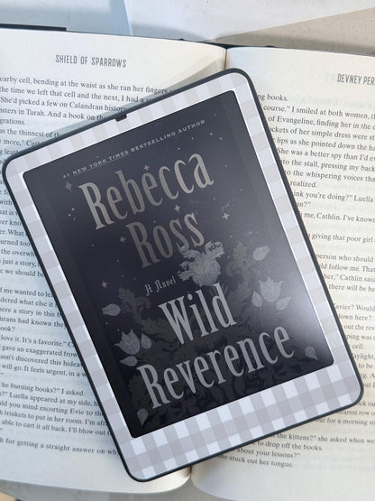 E-Reader Skin | Misty Gingham | Cute Bookish E-Reader Skin | Paper & Glow