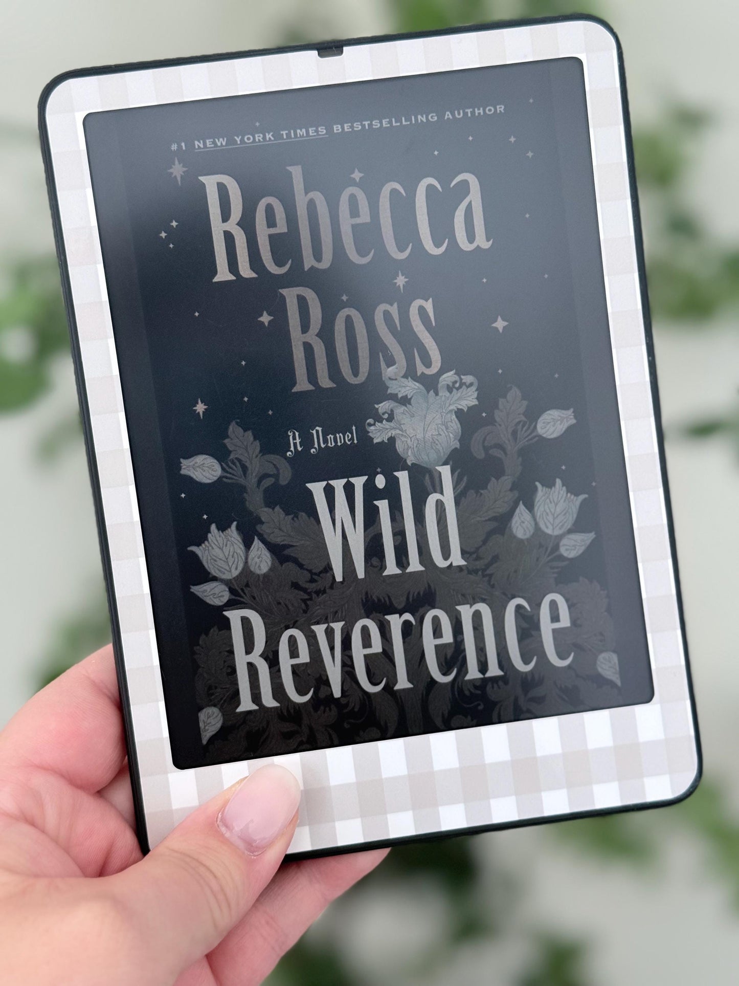 E-Reader Skin | Misty Gingham | Cute Bookish E-Reader Skin | Paper & Glow
