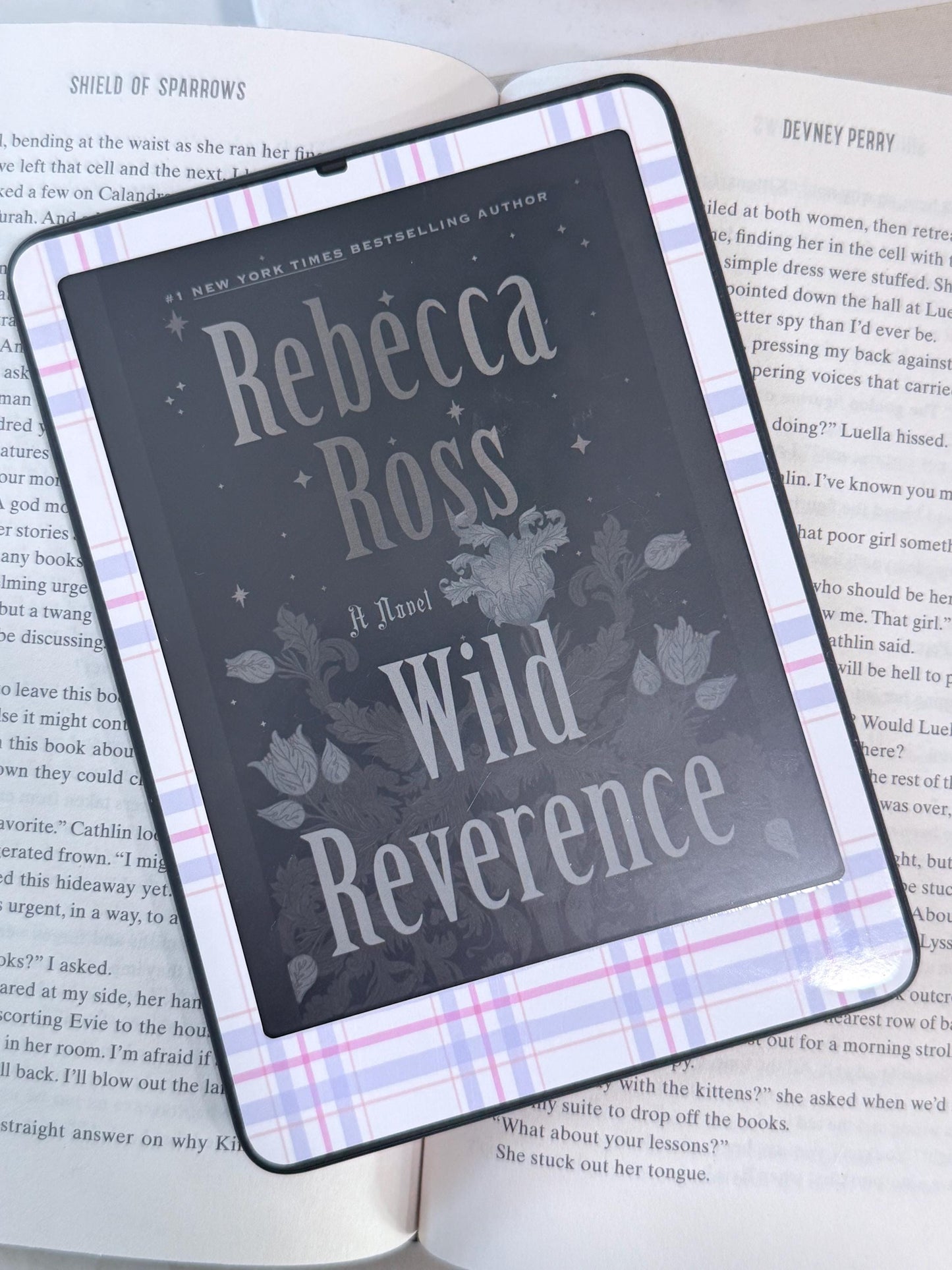 E-Reader Skin | Lilac Plaid | Cute Bookish E-Reader Skin | Paper & Glow