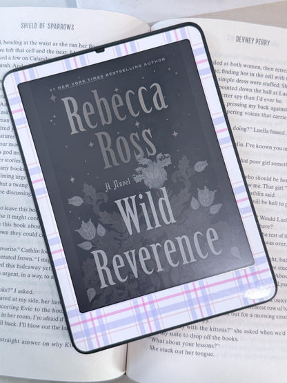 E-Reader Skin | Lilac Plaid | Cute Bookish E-Reader Skin | Paper & Glow