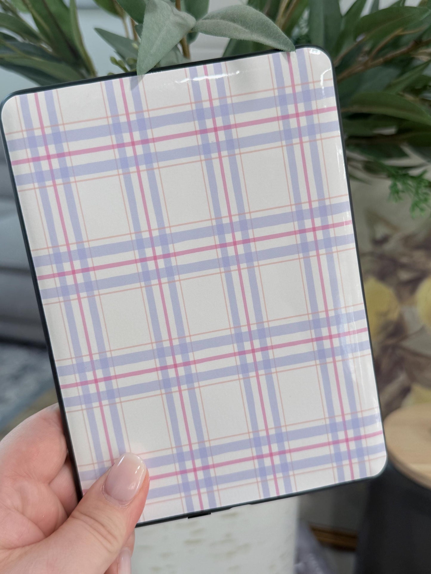 E-Reader Skin | Lilac Plaid | Cute Bookish E-Reader Skin | Paper & Glow