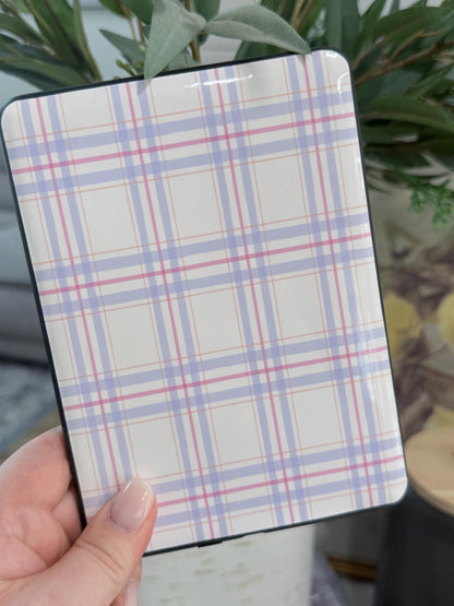 E-Reader Skin | Lilac Plaid | Cute Bookish E-Reader Skin | Paper & Glow
