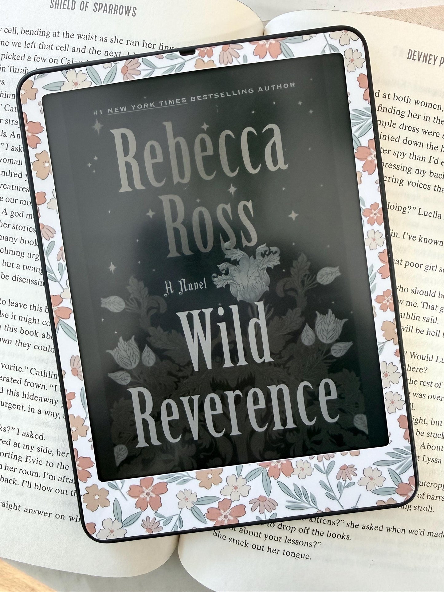E-Reader Skin | Falling Floral | Cute Bookish E-Reader Skin | Paper & Glow