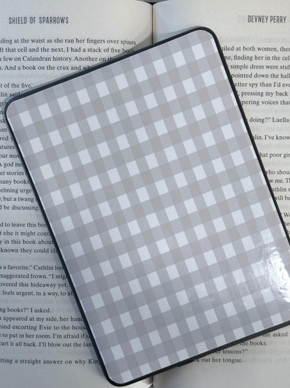 E-Reader Skin | Misty Gingham | Cute Bookish E-Reader Skin | Paper & Glow