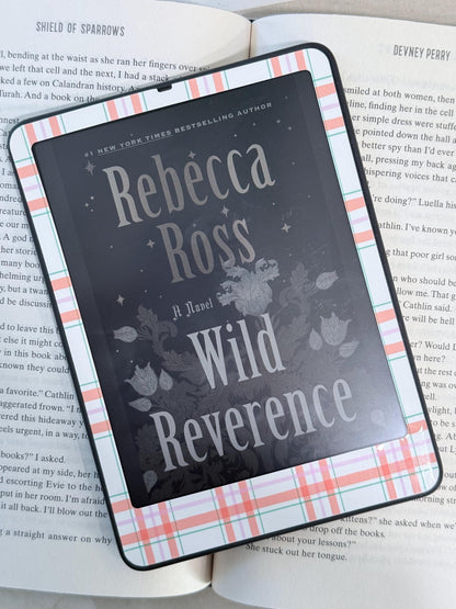E-Reader Skin | Cider Plaid | Cute Bookish E-Reader Skin | Paper & Glow