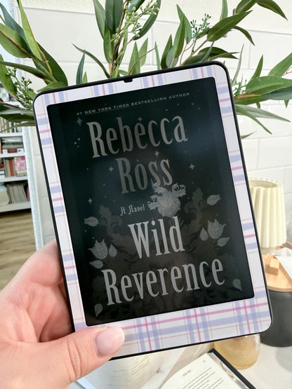 E-Reader Skin | Lilac Plaid | Cute Bookish E-Reader Skin | Paper & Glow