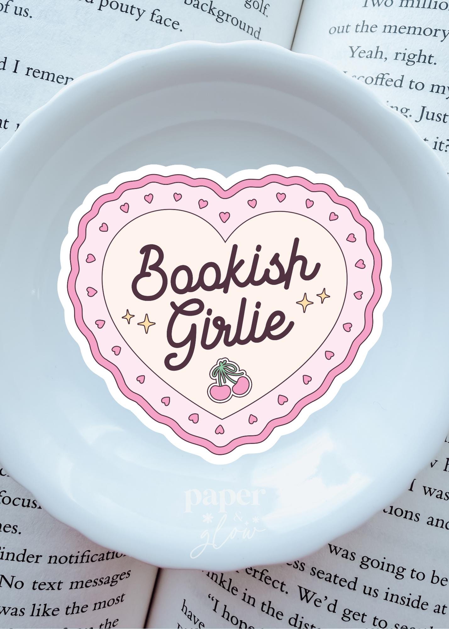 Bookish Girlie Vinyl Sticker | Paper & Glow