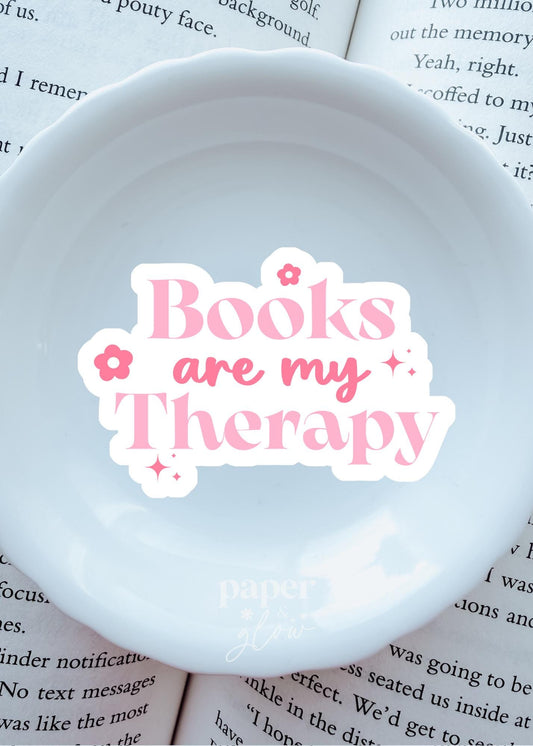 Books are my Therapy Vinyl Sticker | Paper & Glow