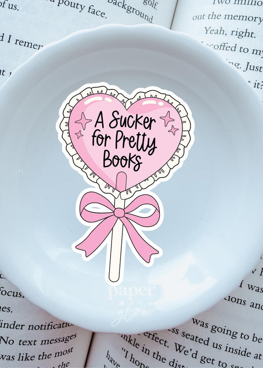 Sucker for Pretty Books Vinyl Sticker | Paper and Glow