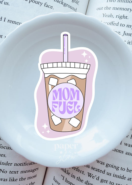 Mom Fuel: Iced Coffee Vinyl Sticker | Paper and Glow