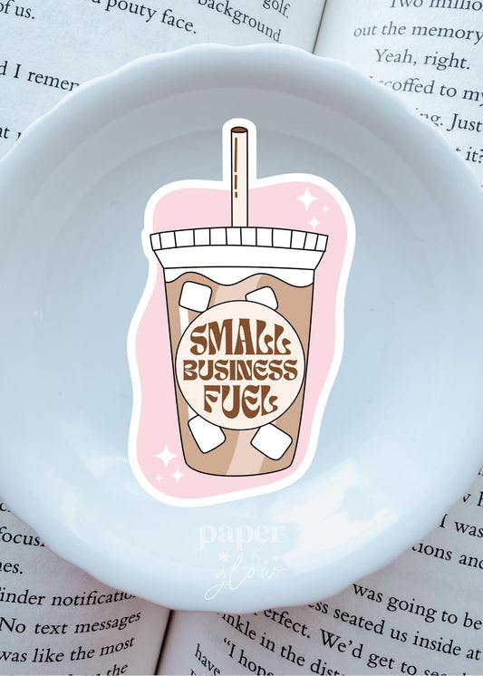 Small Business Fuel: Iced Coffee Vinyl Sticker | Paper and Glow