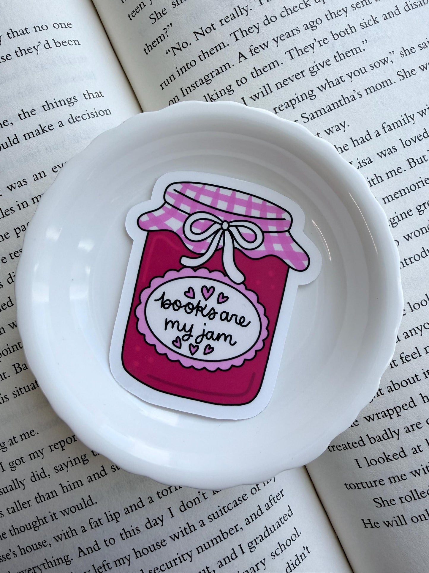 Books Are My Jam Vinyl Sticker | Paper & Glow