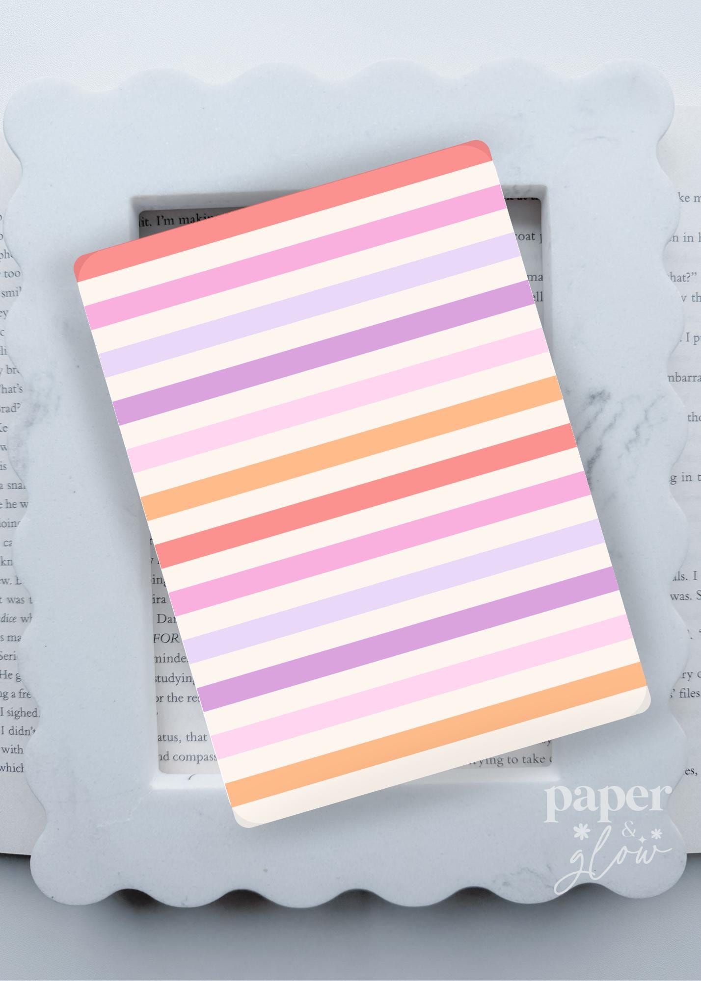 Sherbet Stripes E-Reader Insert | Paper & Glow