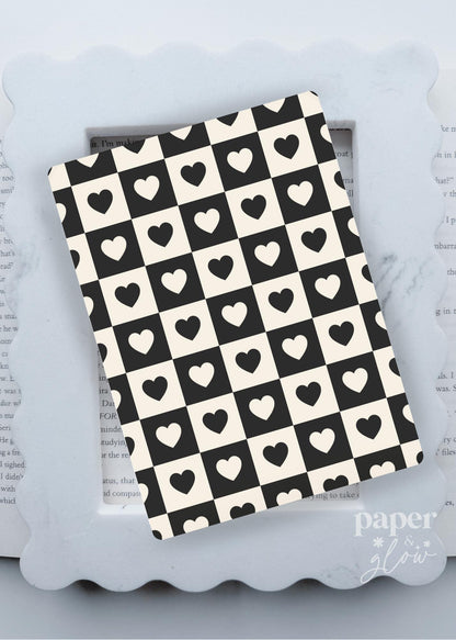 Black Heart Check E-Reader Insert | Paper & Glow